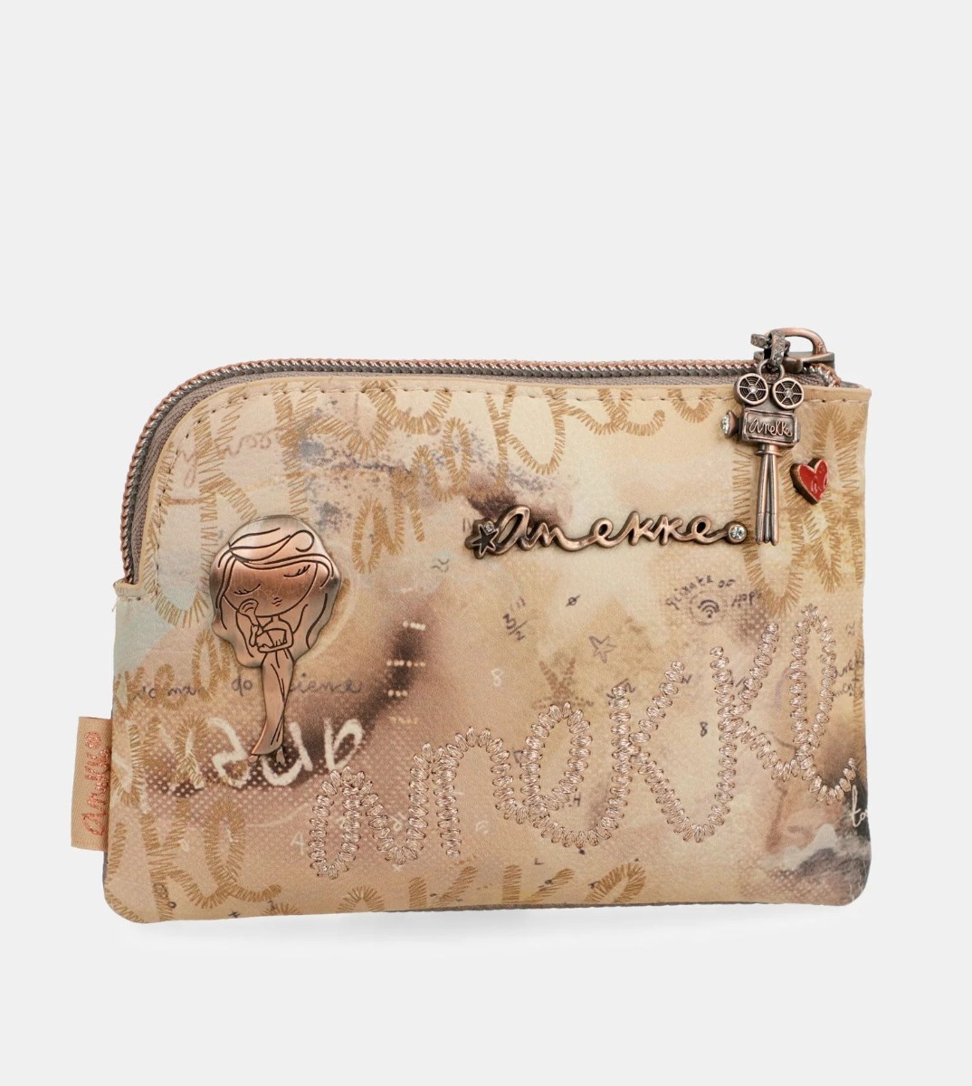 anekke hollywood stars small coin purse beige bunt