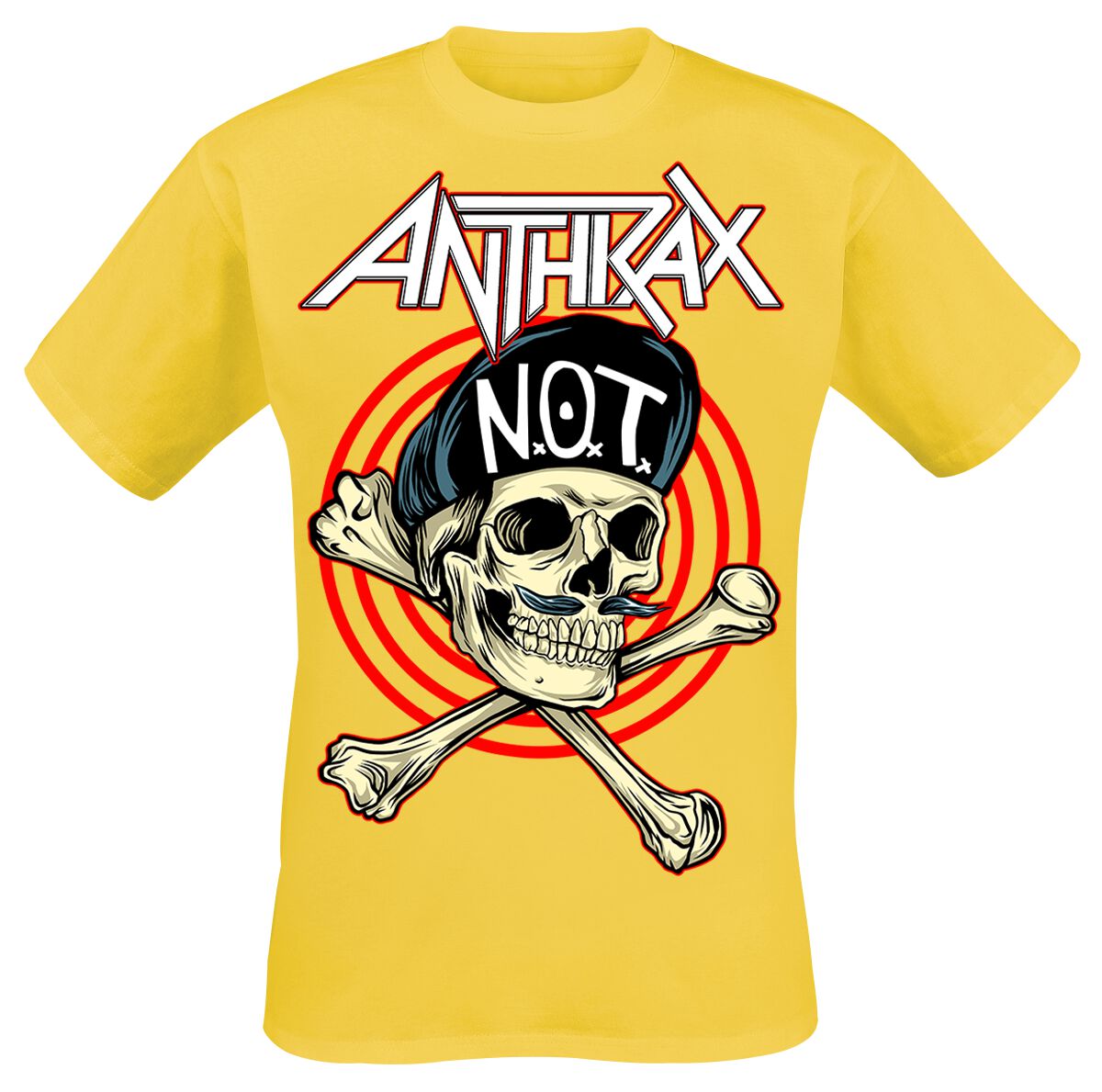 anthrax t-shirt - not man - s bis xxl - fÃ¼r mÃ¤nner - grÃ¶ÃŸe s - - lizenziertes merchandise! gelb uomo