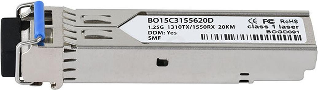 blueoptics kompatibler ibm sfp-bxu35-20km bo15c3155620d sfp transceiver, lc-simplex, 1000base-bx-u, singlemode fiber, tx1310nm/rx1550nm, 20km, ddm, 0Â°c/+70Â°c (sfp-bxu35-20km-ib-bo)