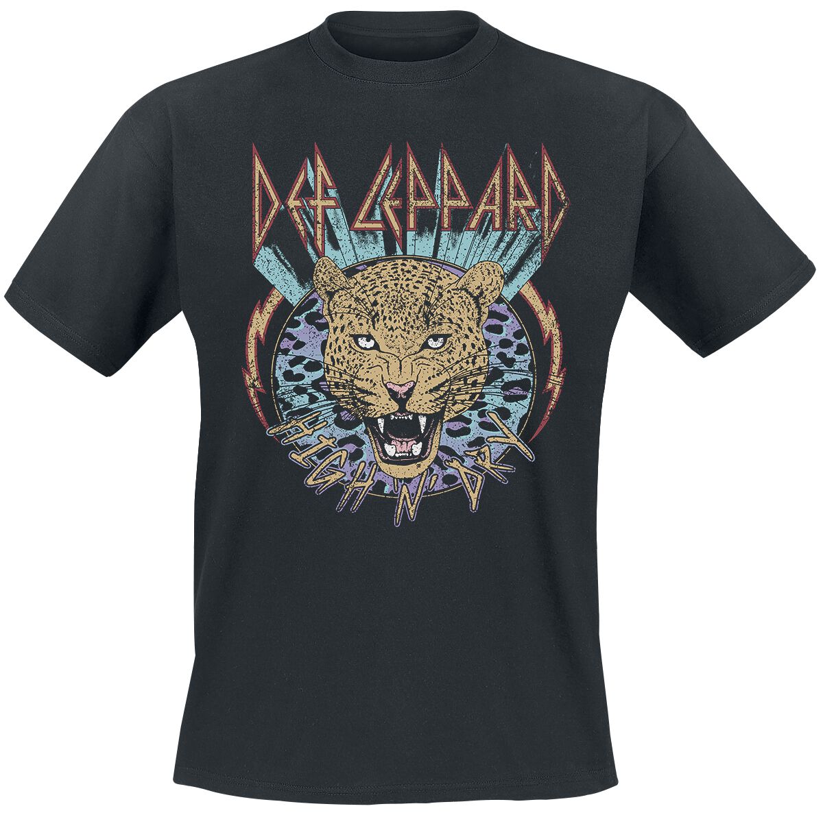 def leppard t-shirt - high n dry leopard - l bis 3xl - fÃ¼r mÃ¤nner - grÃ¶ÃŸe 3xl - - lizenziertes merchandise! schwarz
