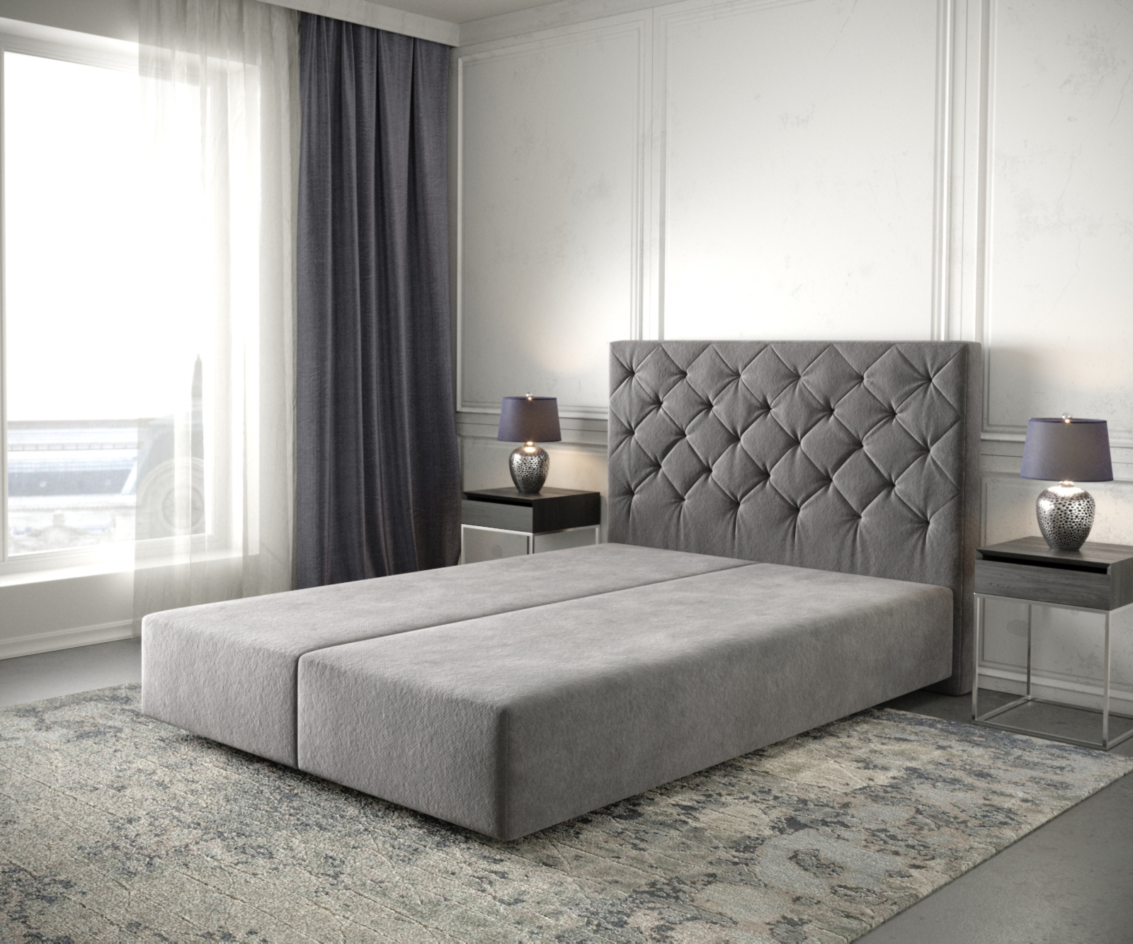 delife boxspringgestell dream-great 160x200 cm mikrofaser taupe