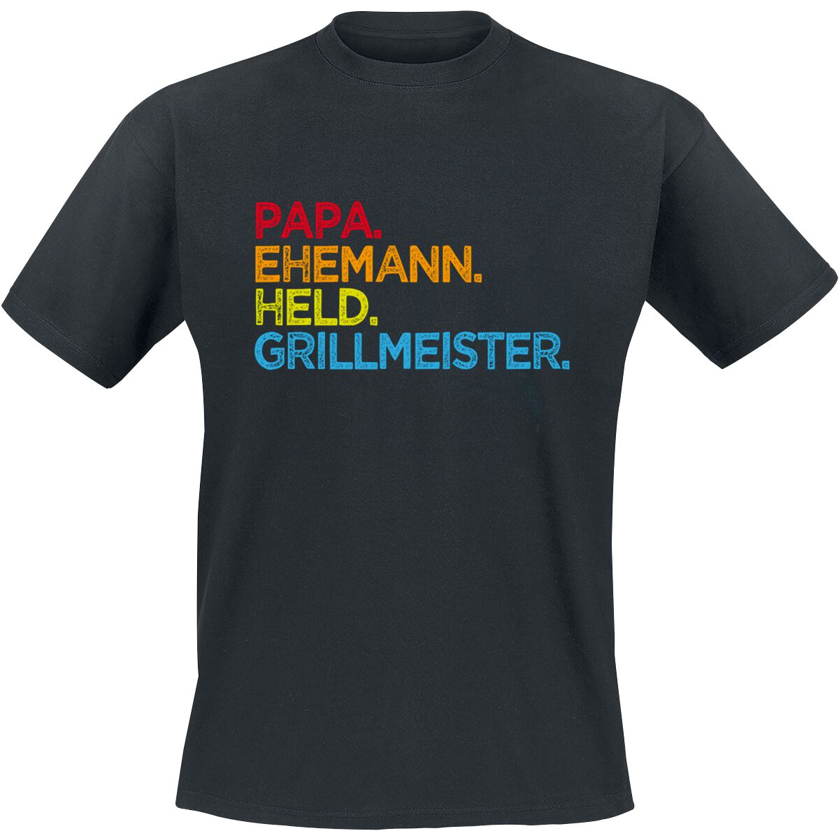 familie & freunde t-shirt - papa. ehemann. held. grillmeister - s bis 5xl - fÃ¼r mÃ¤nner - grÃ¶ÃŸe 5xl - schwarz uomo