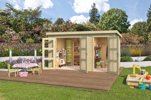Gartenhaus Outdoor Life Zambezi Xl Inkl. Geräteraum 380 X 240 Cm Natur