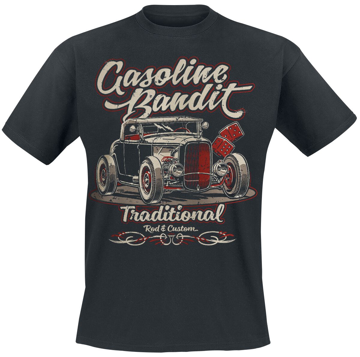 gasoline bandit - rockabilly t-shirt - traditional - s bis xxl - fÃ¼r mÃ¤nner - grÃ¶ÃŸe s - schwarz