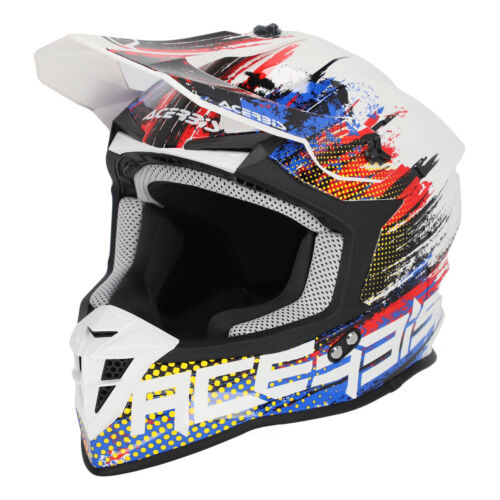 Helm Moto-cross Acerbis Linear 22.06 Weiß Blau/rot