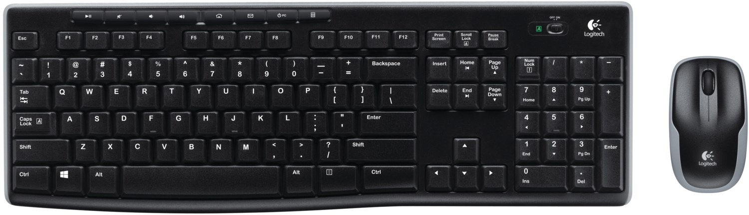 Logitech Mk 270 Funk Qwertz Tastatur + Wireless Maus Set Keyboard Mouse Usb Pc