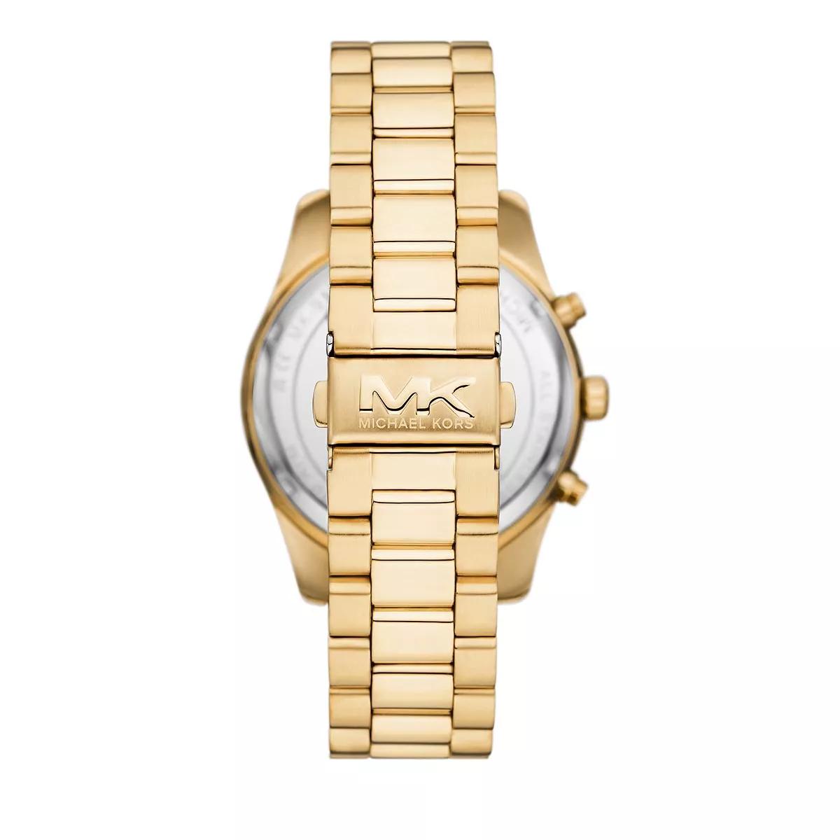 michael kors mk9153 herrenuhr lexington chronograph goldfarben/blau uomo