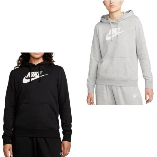 Nike Kapuzenpullover Hoodie Sweater Pullover Mit Kapuze Grau Damen Baumwolle