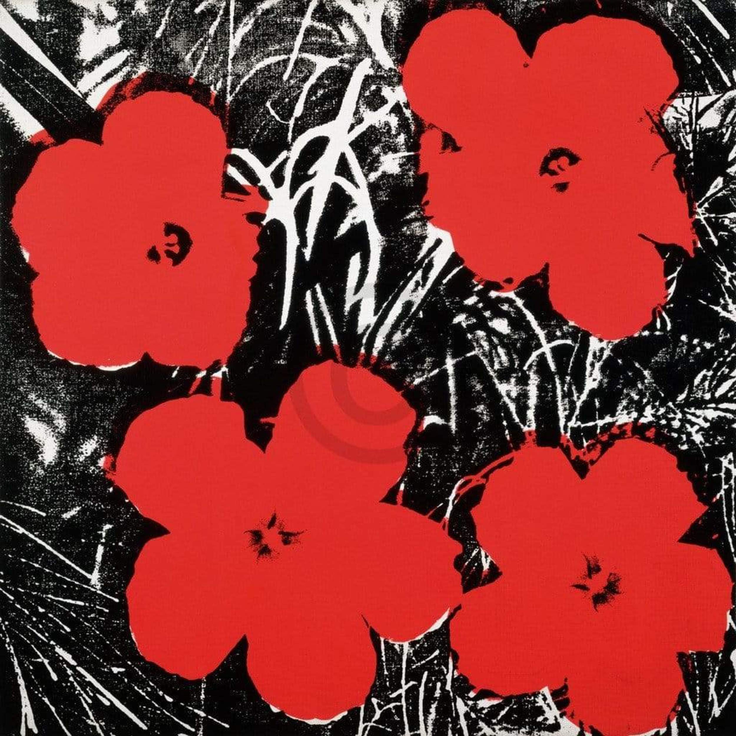 pgm kunstdruck andy warhol - flowers red 1964 91x91cm