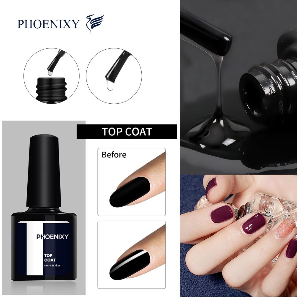 phoenixy 8ml/14ml top coat gel polish uv transparent nagel gel langlebiges soak off gel