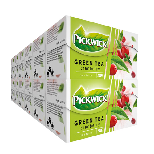pickwick - grüner tee cranberry - 12x 20 teebeutel