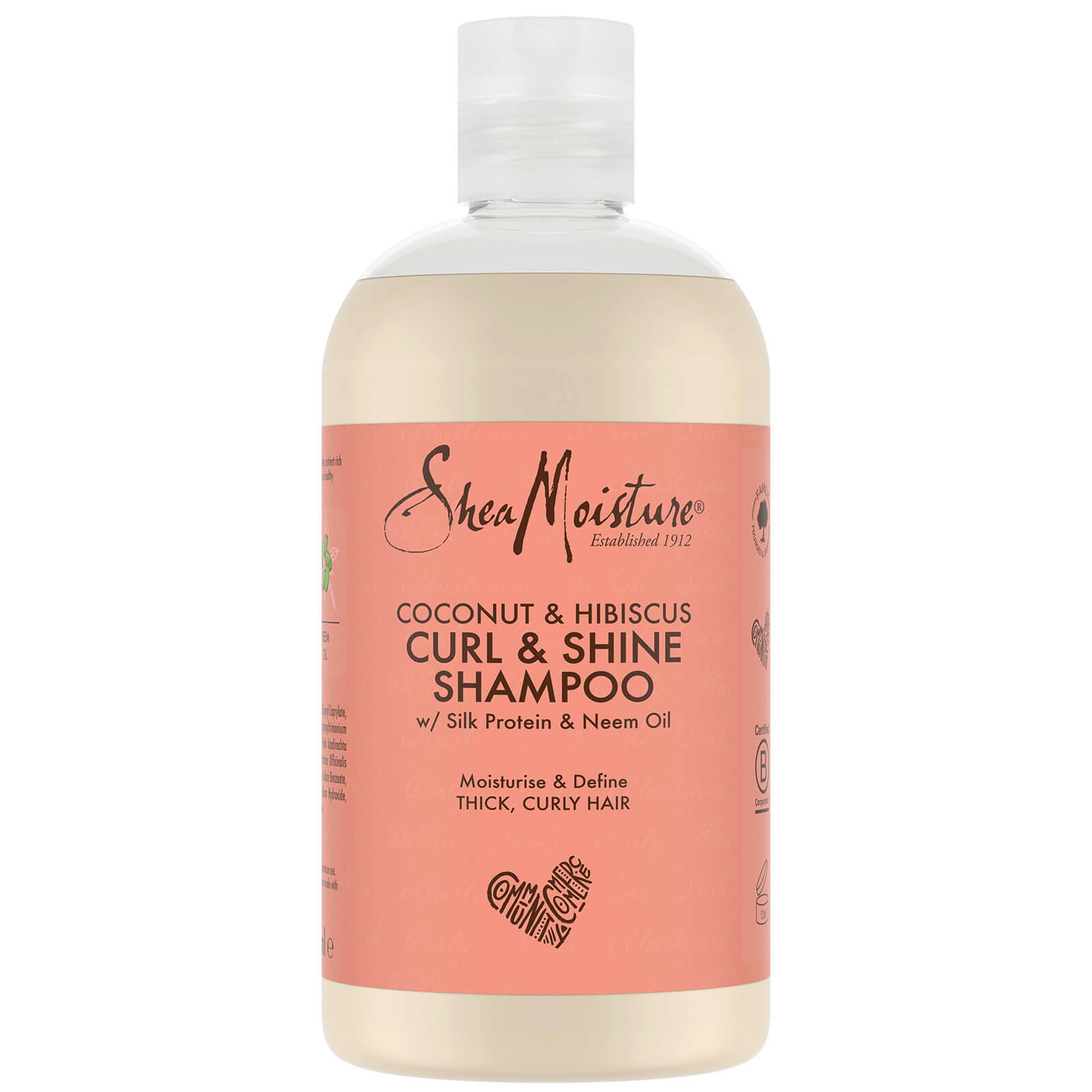 shea moisture coconut & hibiscus curl and shine shampoo haarshampoo
