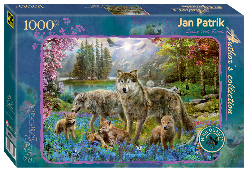 step puzzle spring wolf family 1000 teile puzzle step-puzzle-79547