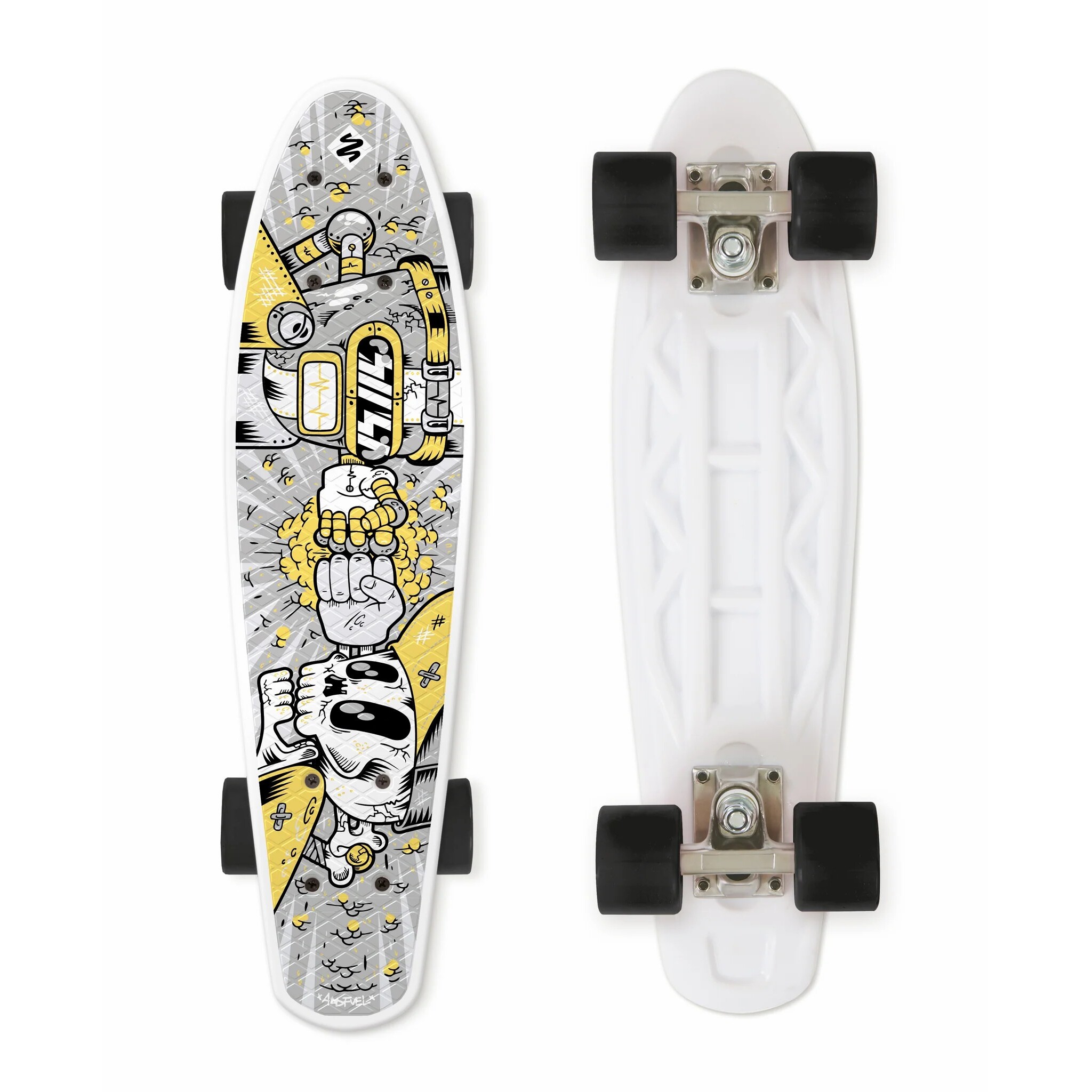 street surfing skateboard cruiser fuel board clash blanc