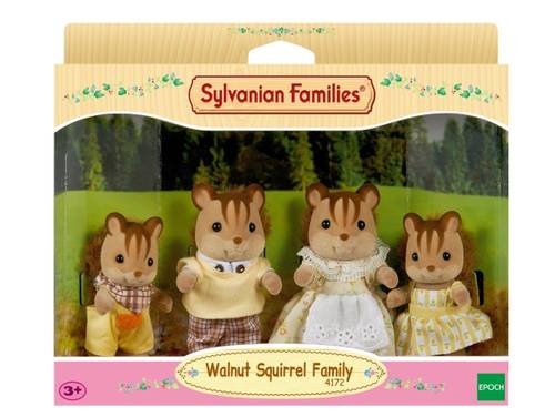 Sylvanian Families Walnuss Eichhörnchen Familie Knacks Mutter Vater Kind Figuren