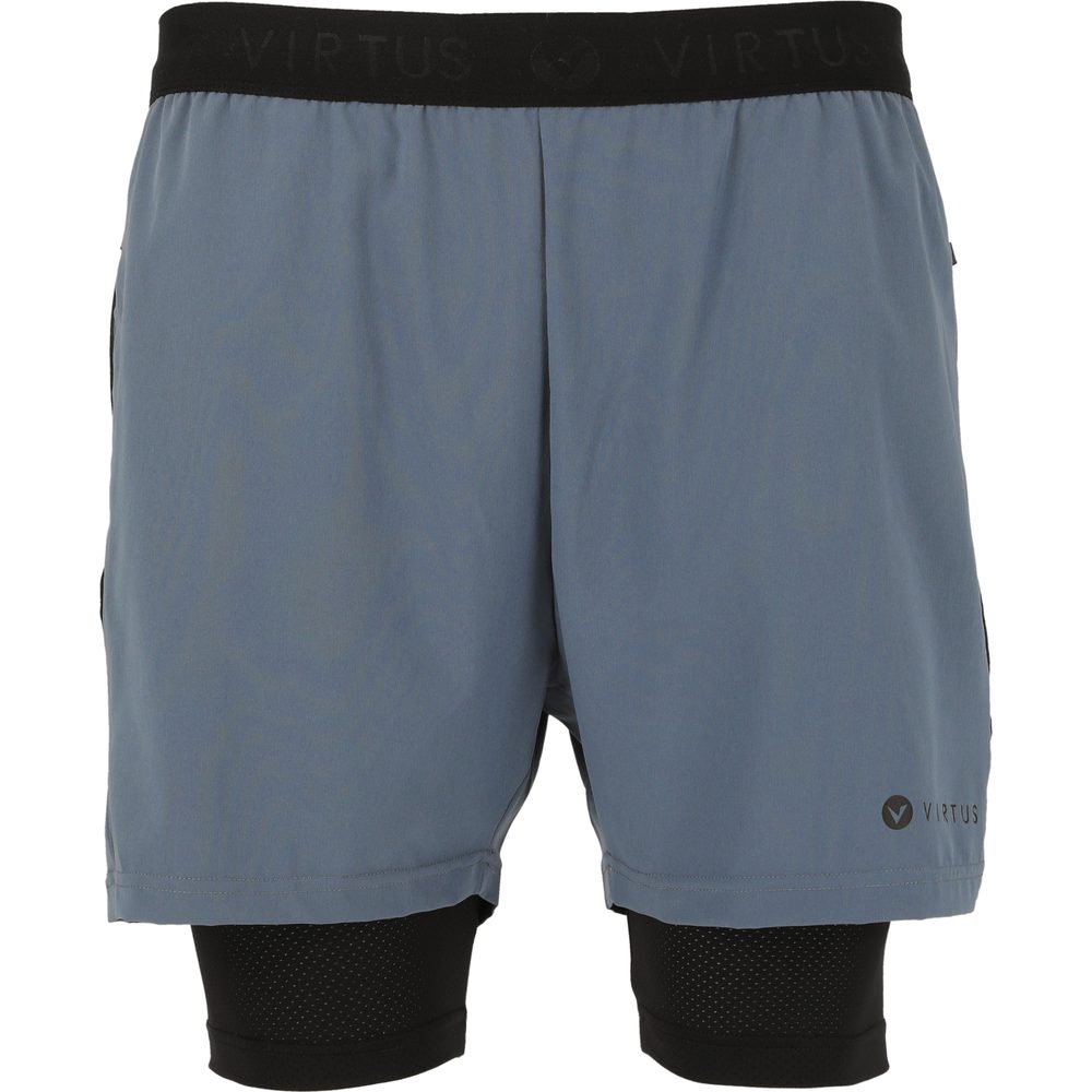 virtus - dylan m 2-in-1 stretch shorts herren bering sea blau uomo